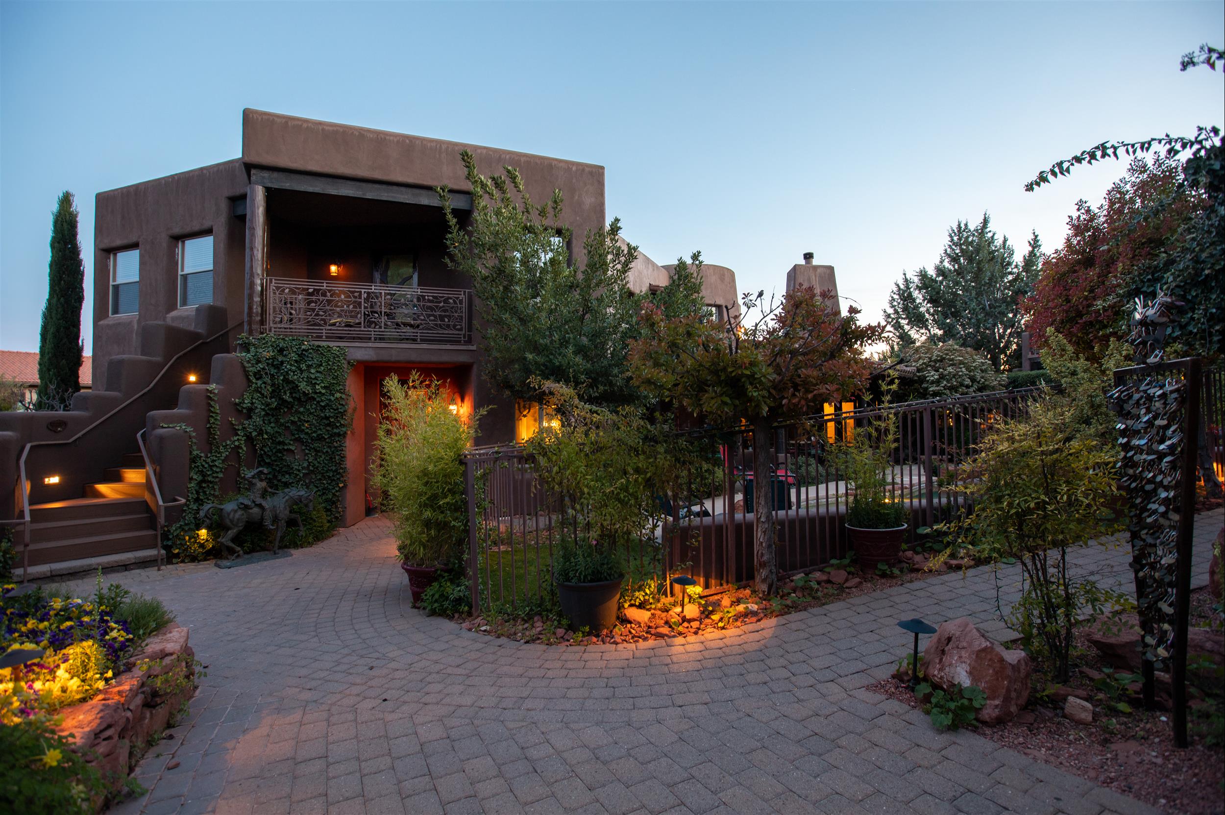 villa at sunset